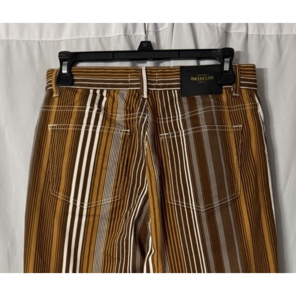 NWT Swedish Hasbeens Womens Designer Striped Flared Leg Jeans Size 28 EUC - Picture 8 of 10